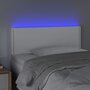 Voir la diapositive 3 : VIDAXL Tete de lit a LED Blanc 100x5x78/88 cm Similicuir