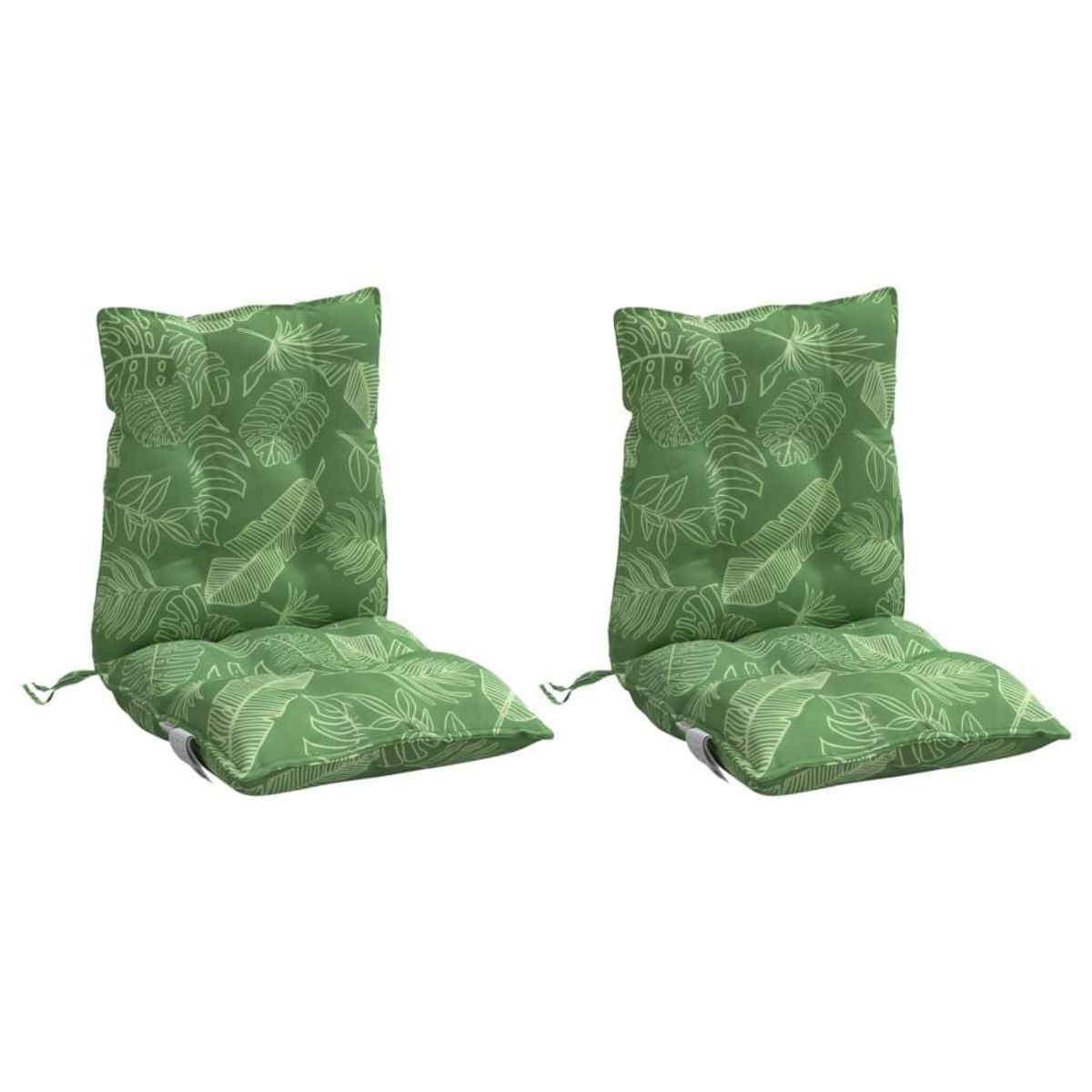 VIDAXL Coussins de chaise a dossier bas lot de 2 modele de feuille