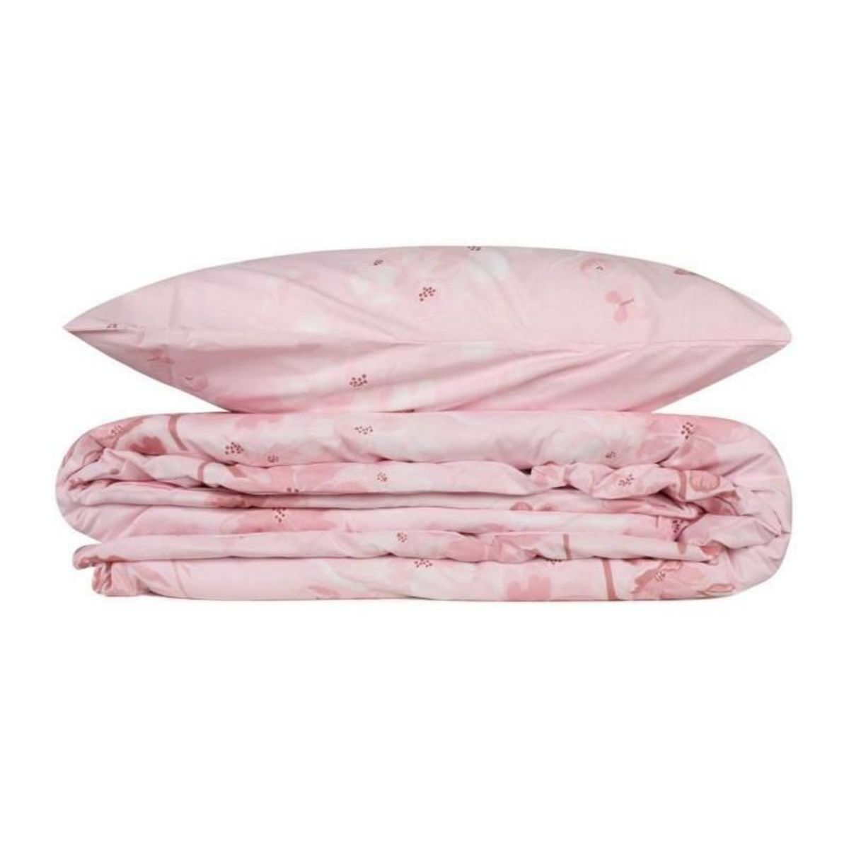 GENERIQUE Parure de lit - 1 housse de couette 220 x 240 cm + 2 taies d'oreiller 60 x 60 cm - 100% coton renforcé - Rose