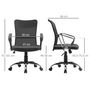 Voir la diapositive 3 : VINSETTO Fauteuil de bureau chaise de bureau réglable pivotant 360° fonction à bascule lin maille résille respirante noir