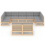 Voir la diapositive 3 : VIDAXL Salon de jardin 9 pcs avec coussins Bois de pin massif