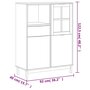 Voir la diapositive 6 : VIDAXL Buffet avec porte vitree FLAM 92x40x122,5 cm bois massif de pin