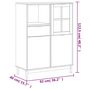 Voir la diapositive 6 : VIDAXL Buffet avec porte vitree FLAM 92x40x122,5 cm bois massif de pin