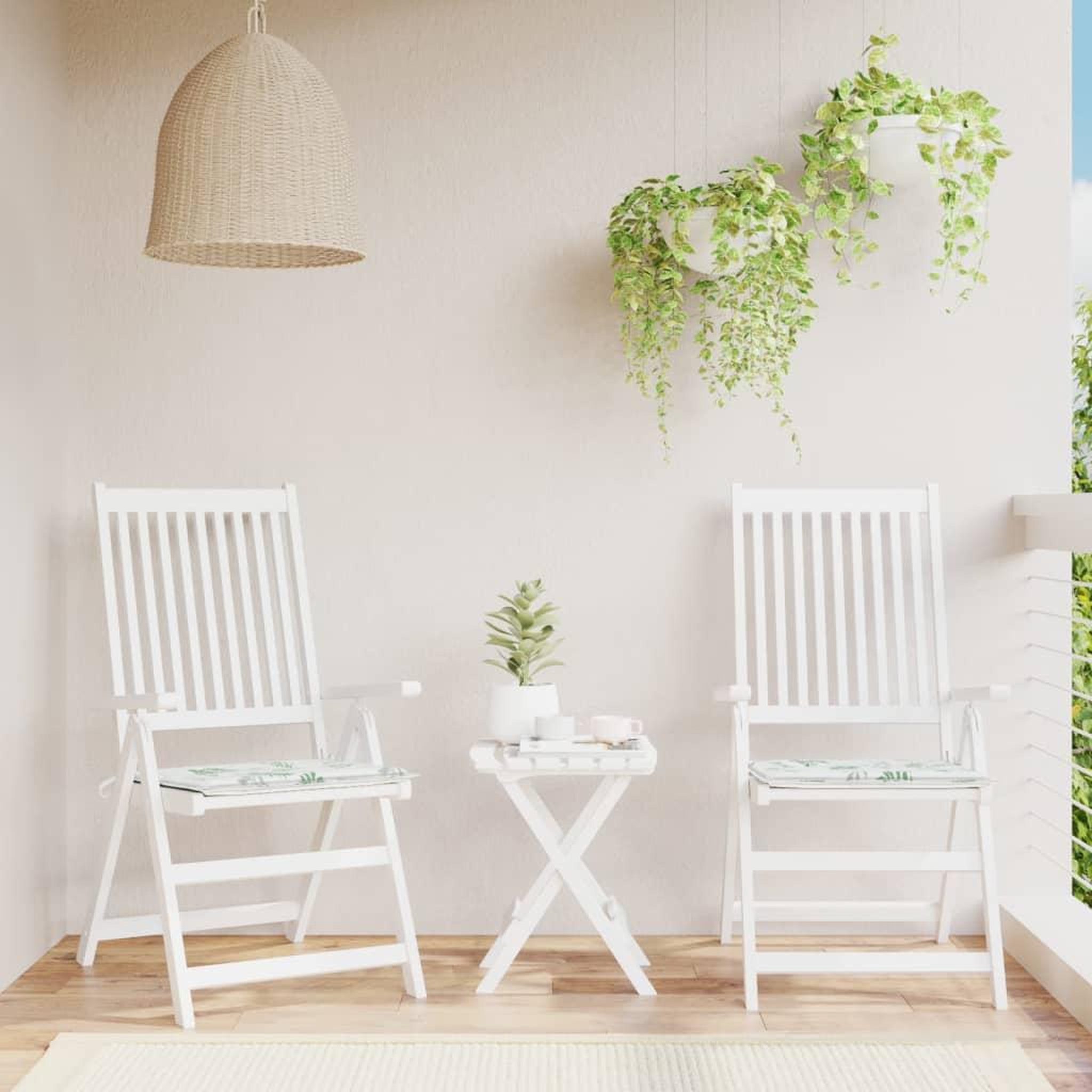 VIDAXL Coussins de chaise lot de 2 motif de feuilles 50x50x3 cm tissu