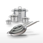 ELO Lot de 3 Poêles Elo Relief Solution 24/28/32 cm et 4 Faitouts Elo Citrin