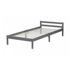 HomeStyle4U Lit simple en bois 90x200 gris