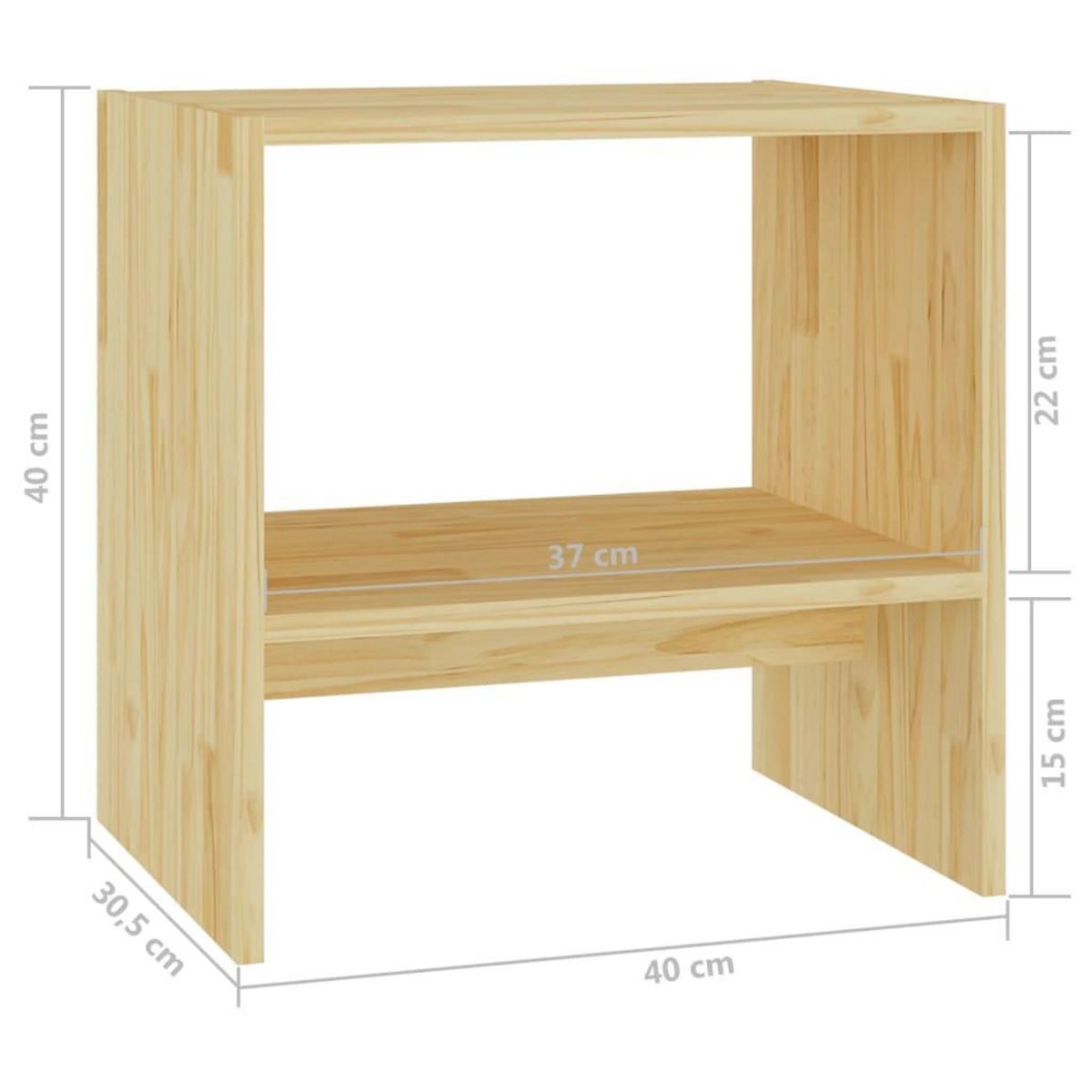 VIDAXL Table de chevet 40x30,5x40 cm bois de pin massif