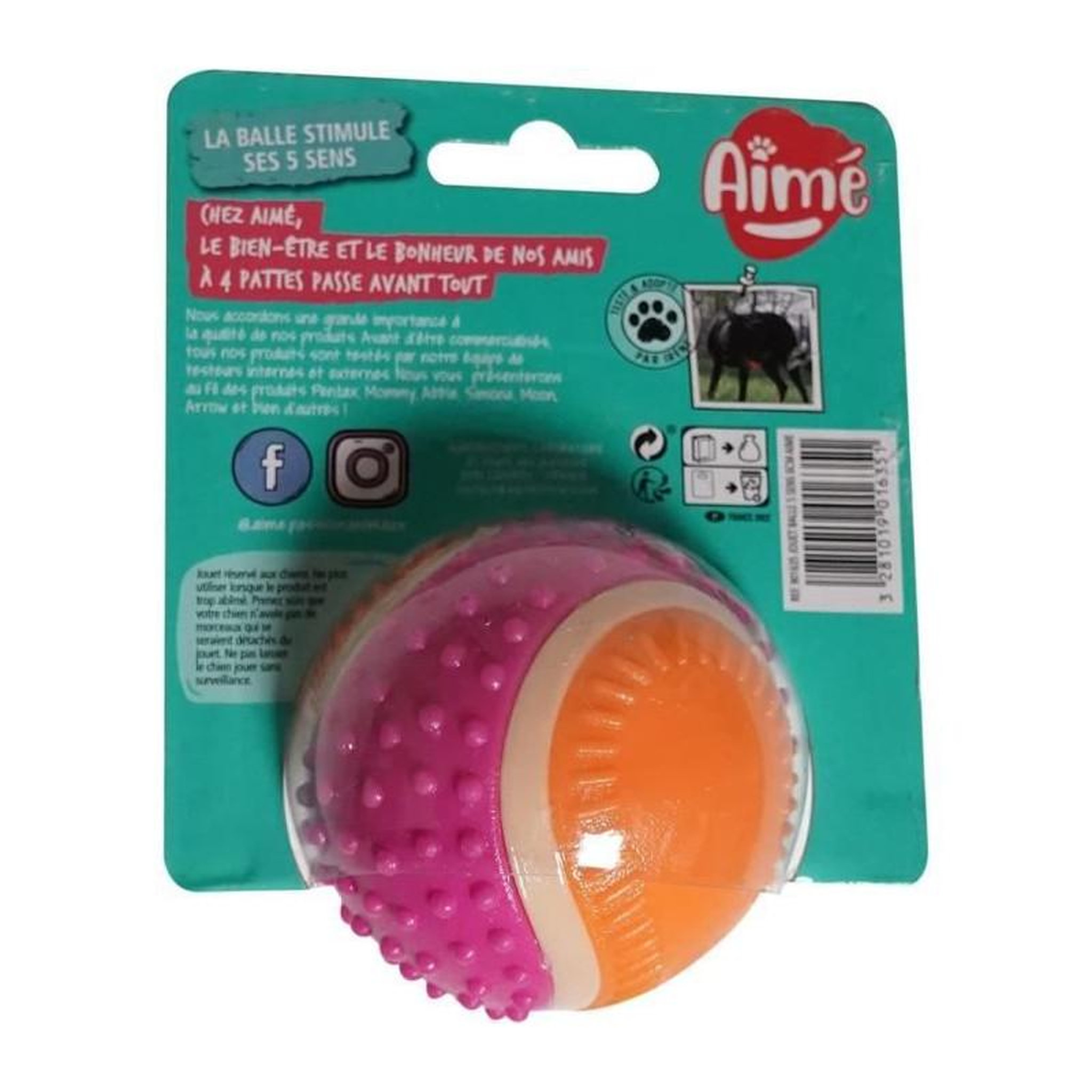 Voir la diapositive 2 : AIME Balle pour chien - AIMÉ - 5 en 1 Saveur Boeuf