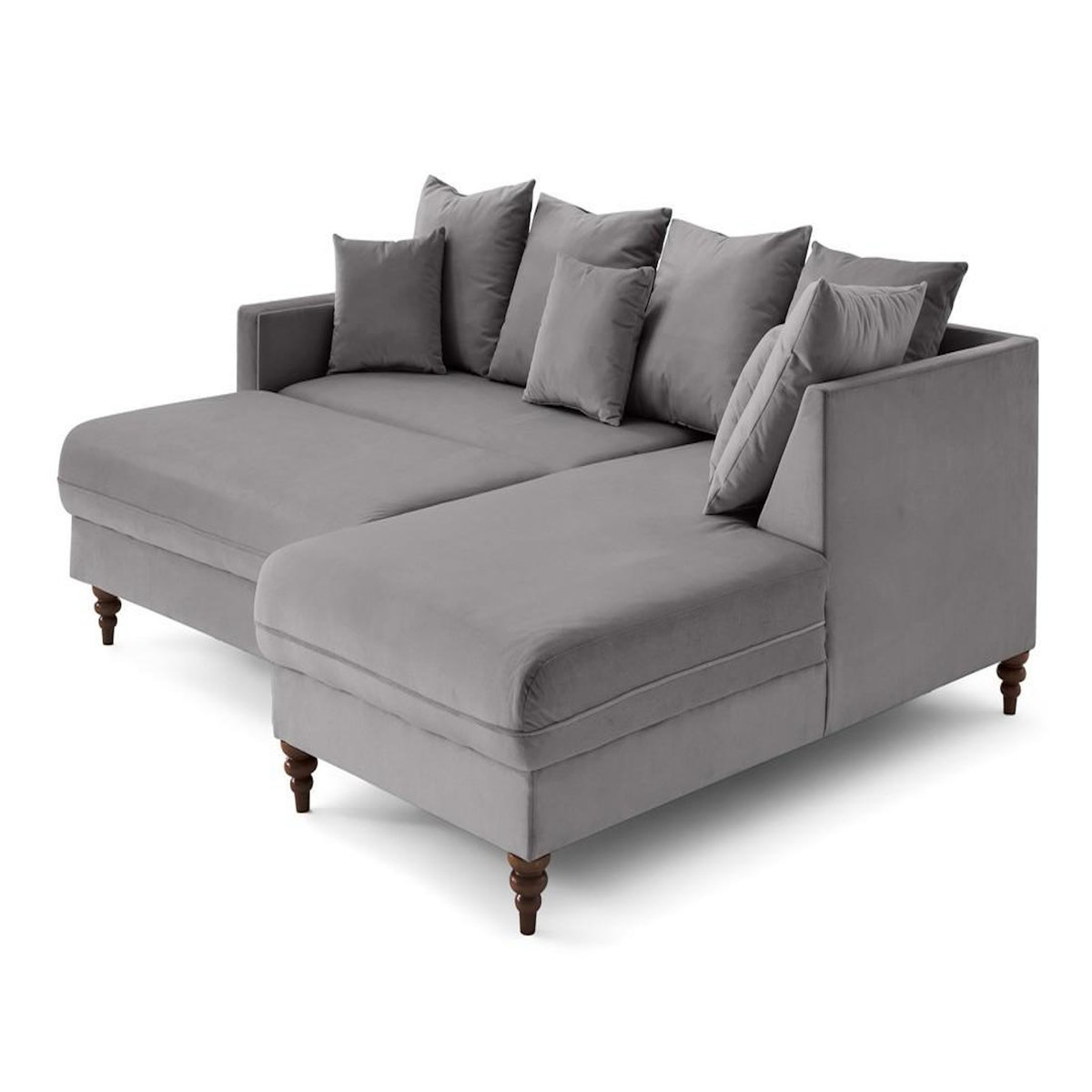 BEST MOBILIER Flamingo - canapé d'angle droit 4 places convertible en velours