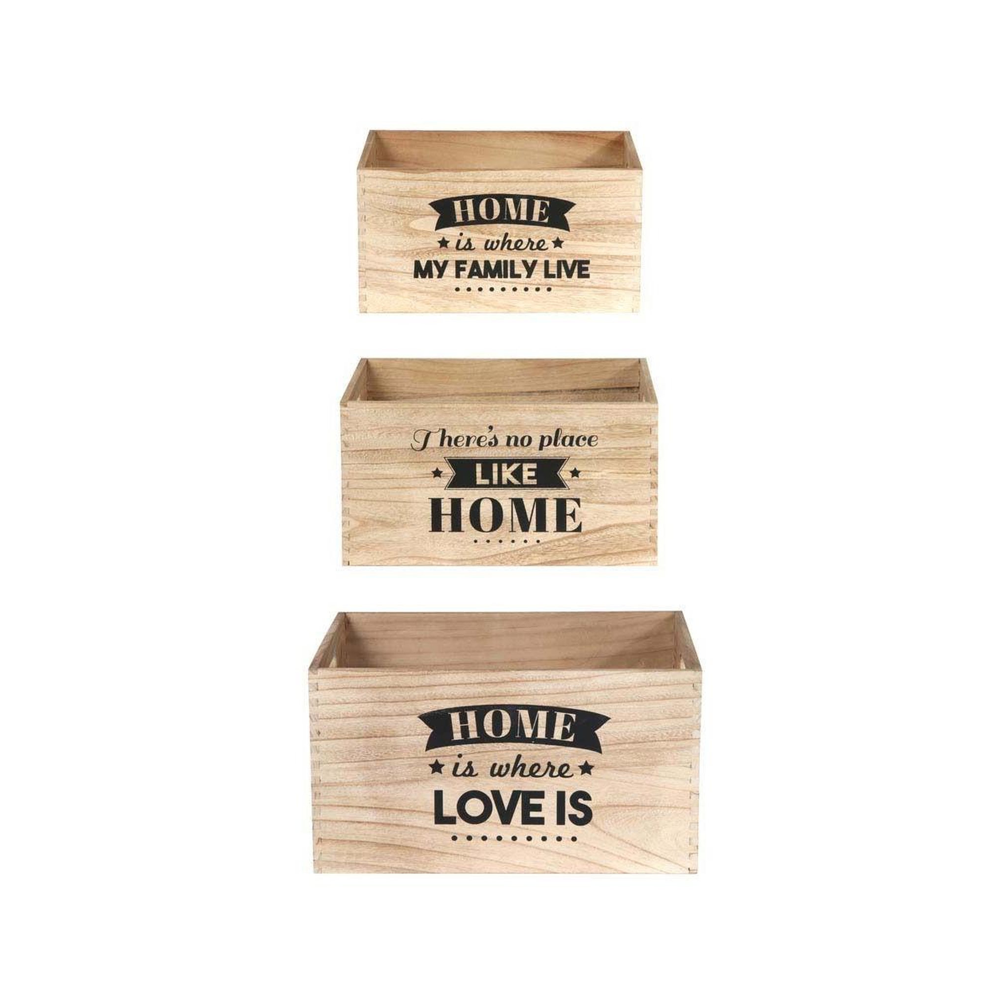 The Home Deco Factory Lot de 3 cagettes déco  home place  40cm naturel