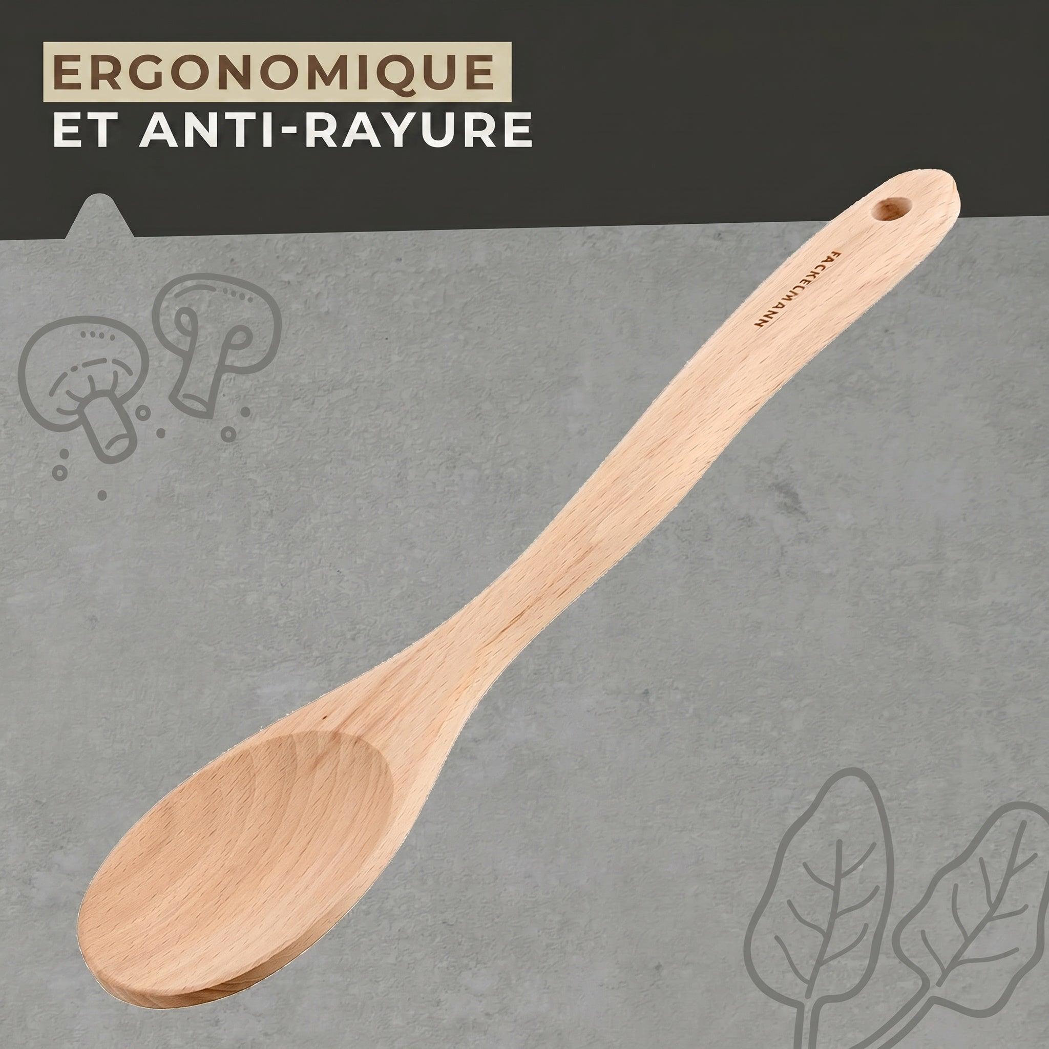 Voir la diapositive 6 : Fackelmann Cuillère de cuisine en bois fsc fackelmann nature