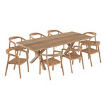 Rendez vous déco Table et chaises de jardin 8 personnes en teck massif-Soraya
