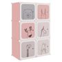 Voir la diapositive 2 : VIDAXL Armoire de rangement pour enfants avec 6 cubes Rose PP
