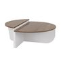 Voir la diapositive 1 : CONCEPT USINE Table basse ronde duo effet travertin 90cm XYN