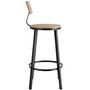 Voir la diapositive 3 : tectake Lot de 2 tabourets de bar avec grands dossiers confortables Bois clair industriel, Chêne Sonoma