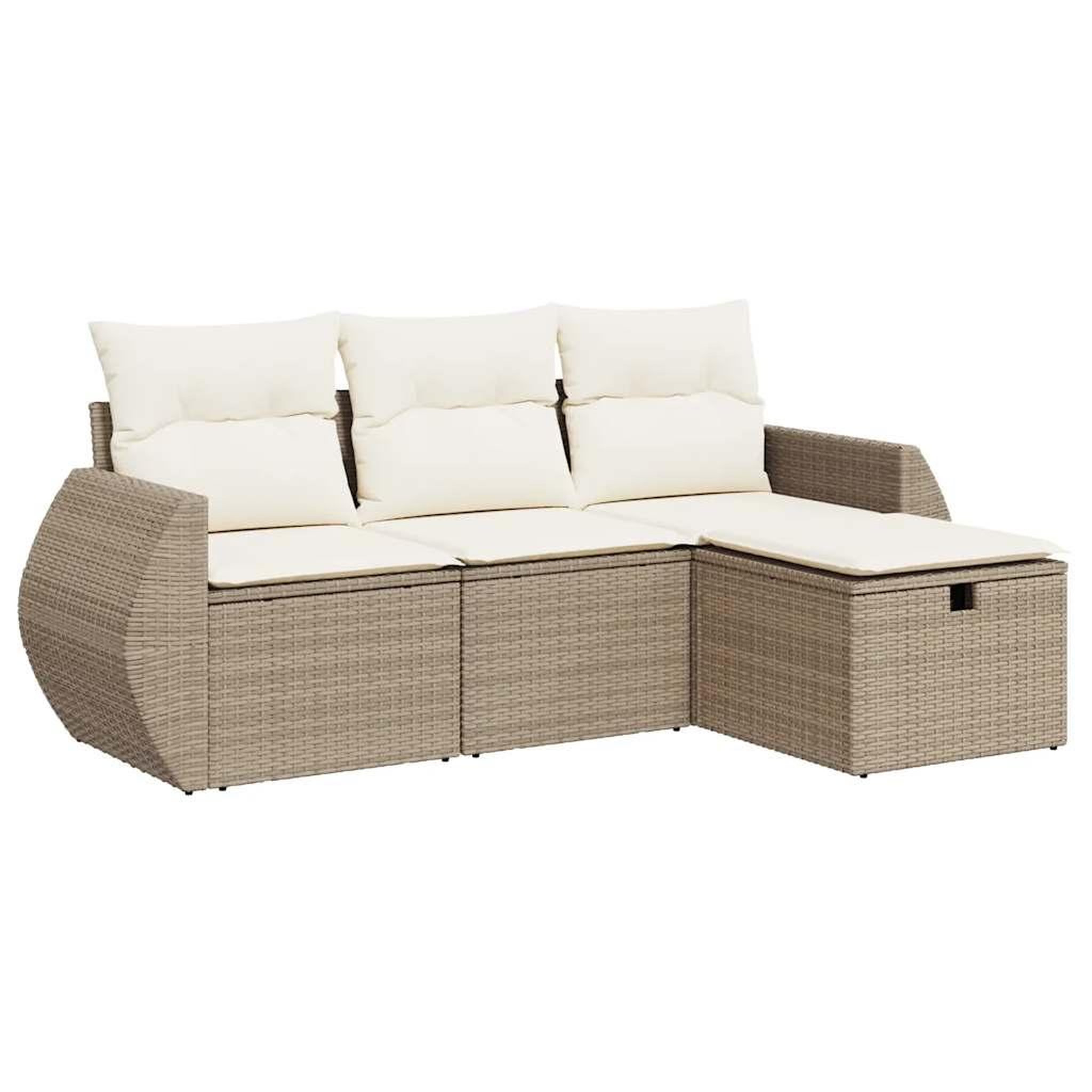 Voir la diapositive 2 : VIDAXL Salon de jardin avec coussins 4 pcs beige resine tressee