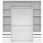 Voir la diapositive 3 : ID MARKET Dressing double TAYLA 185 x 55 x 200 cm avec étagères + double penderie + tiroirs blanc