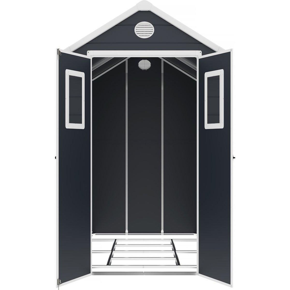 Habitat et Jardin Abri de jardin résine  Texas  - 5.23 m² - kit d'ancrage inclus  - Anthracite