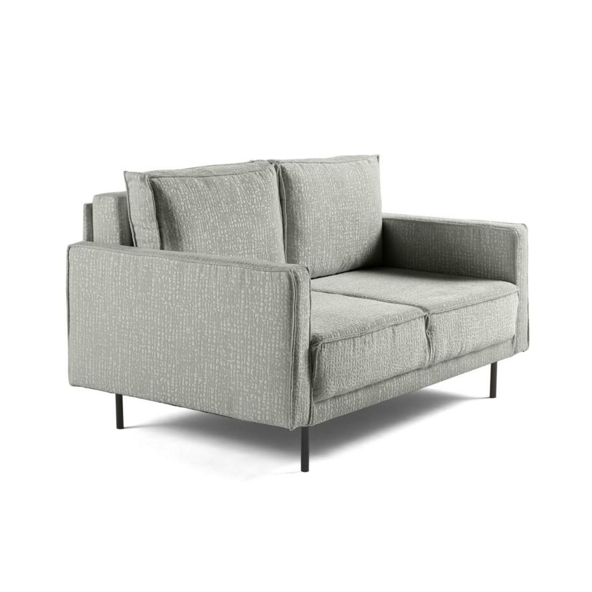 LISA DESIGN Charlie - canapé droit 2 places - en tissu velours relief