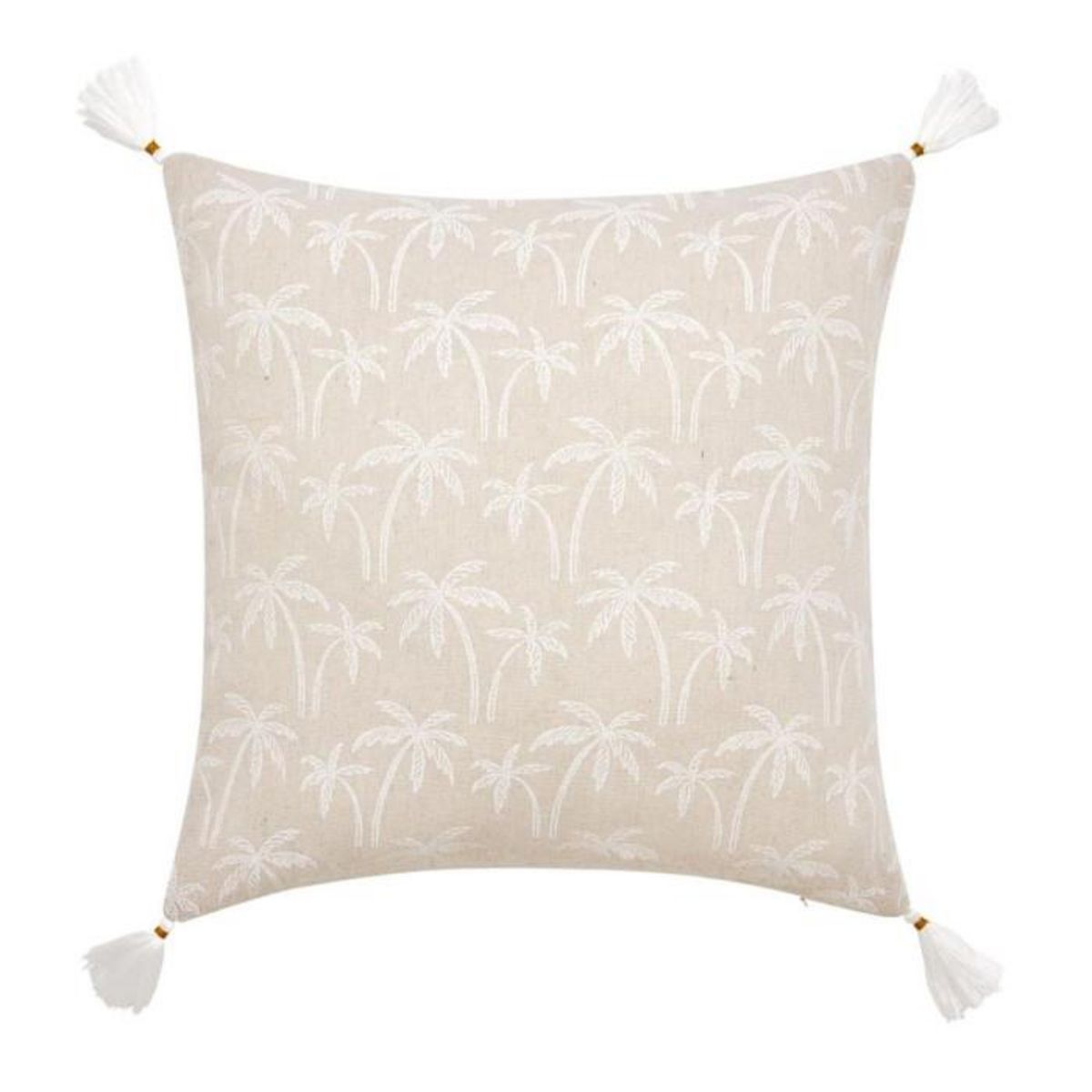 Paris Prix Coussin Déco à Pompons  Saharis  45x45cm Beige
