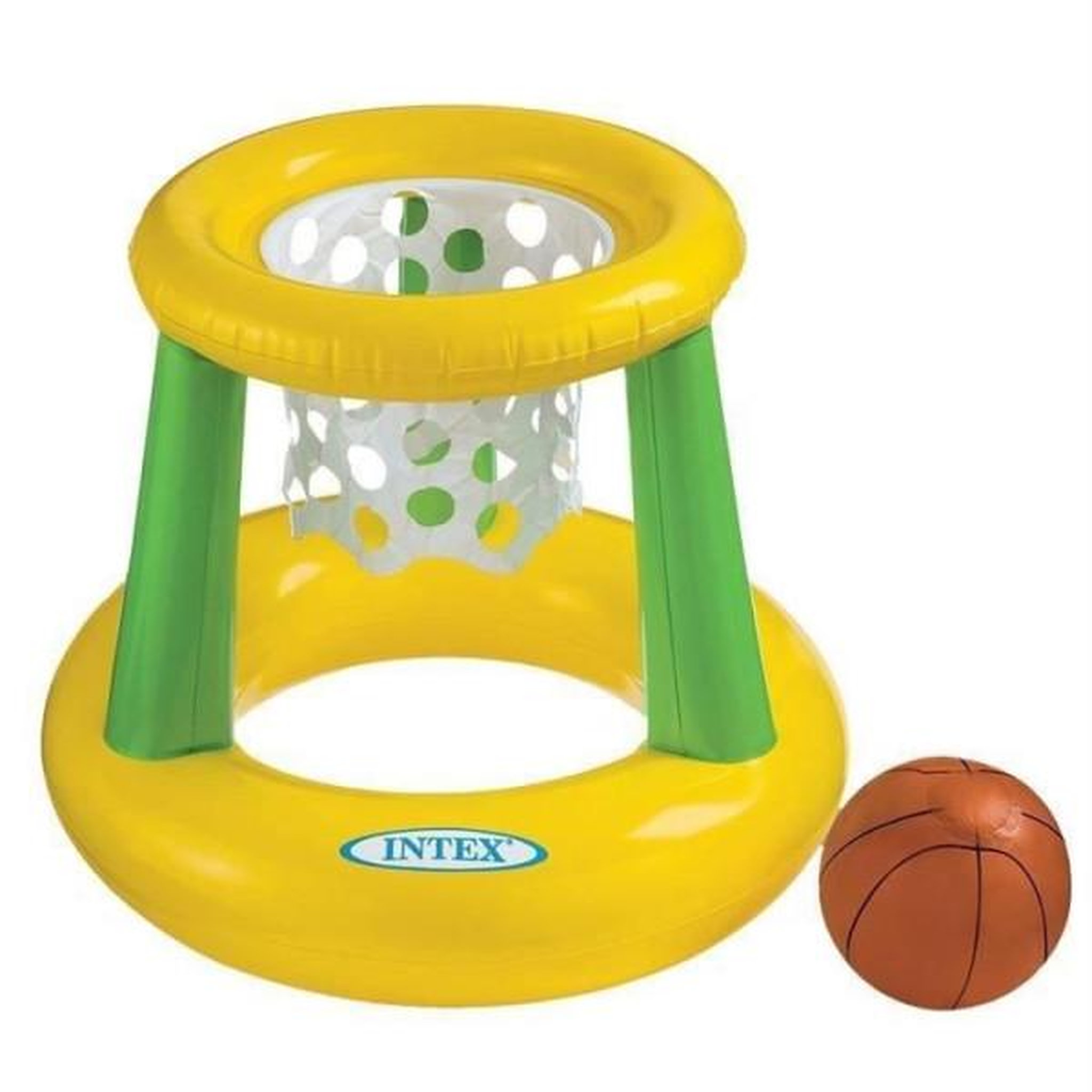 Voir la diapositive 2 : INTEX Jeu de basket gonflable pour piscine intex - dimensions 67x65 cm - garçon et fille - a partir de 3 ans