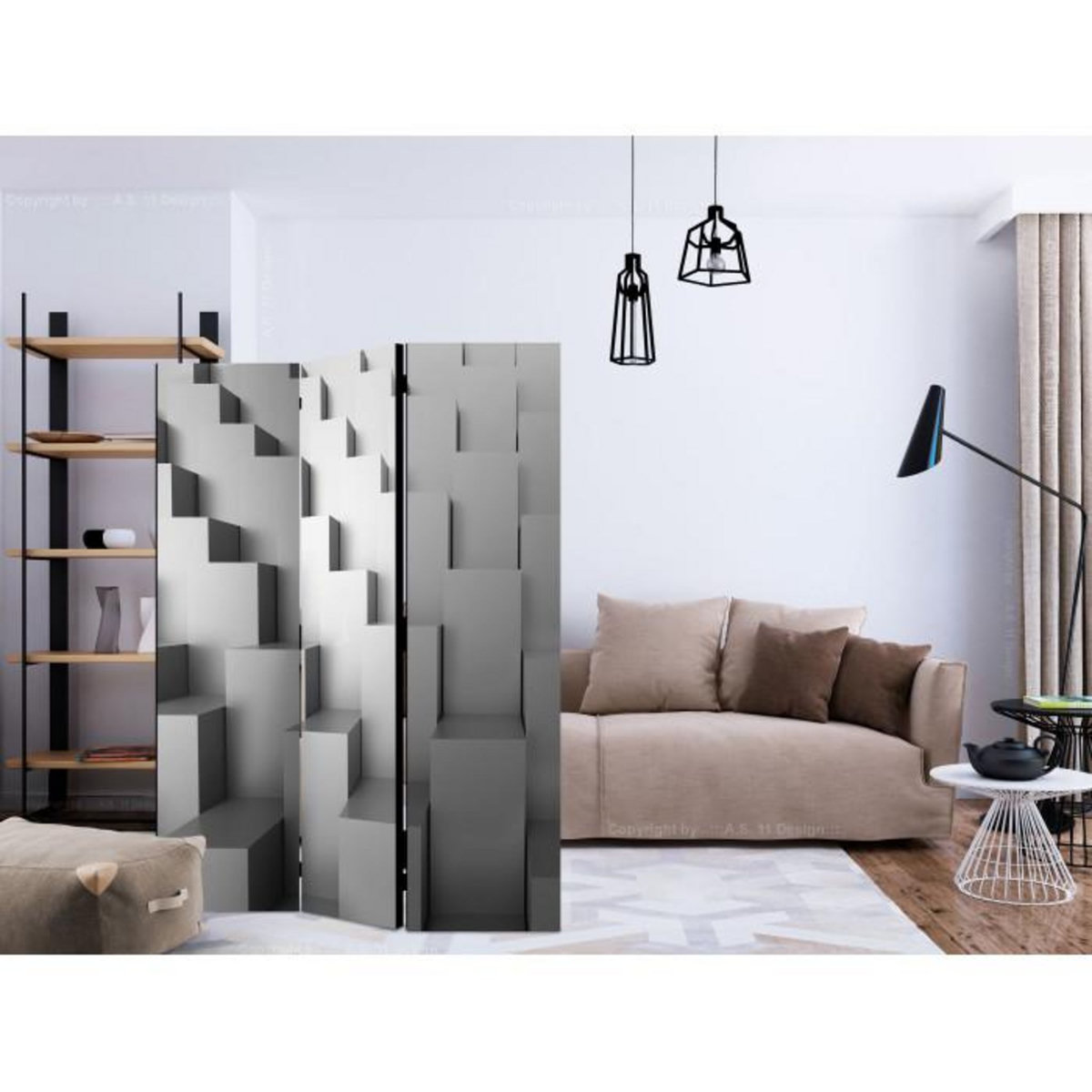 Paris Prix Paravent 3 Volets  Temple of Abstraction  135x172cm