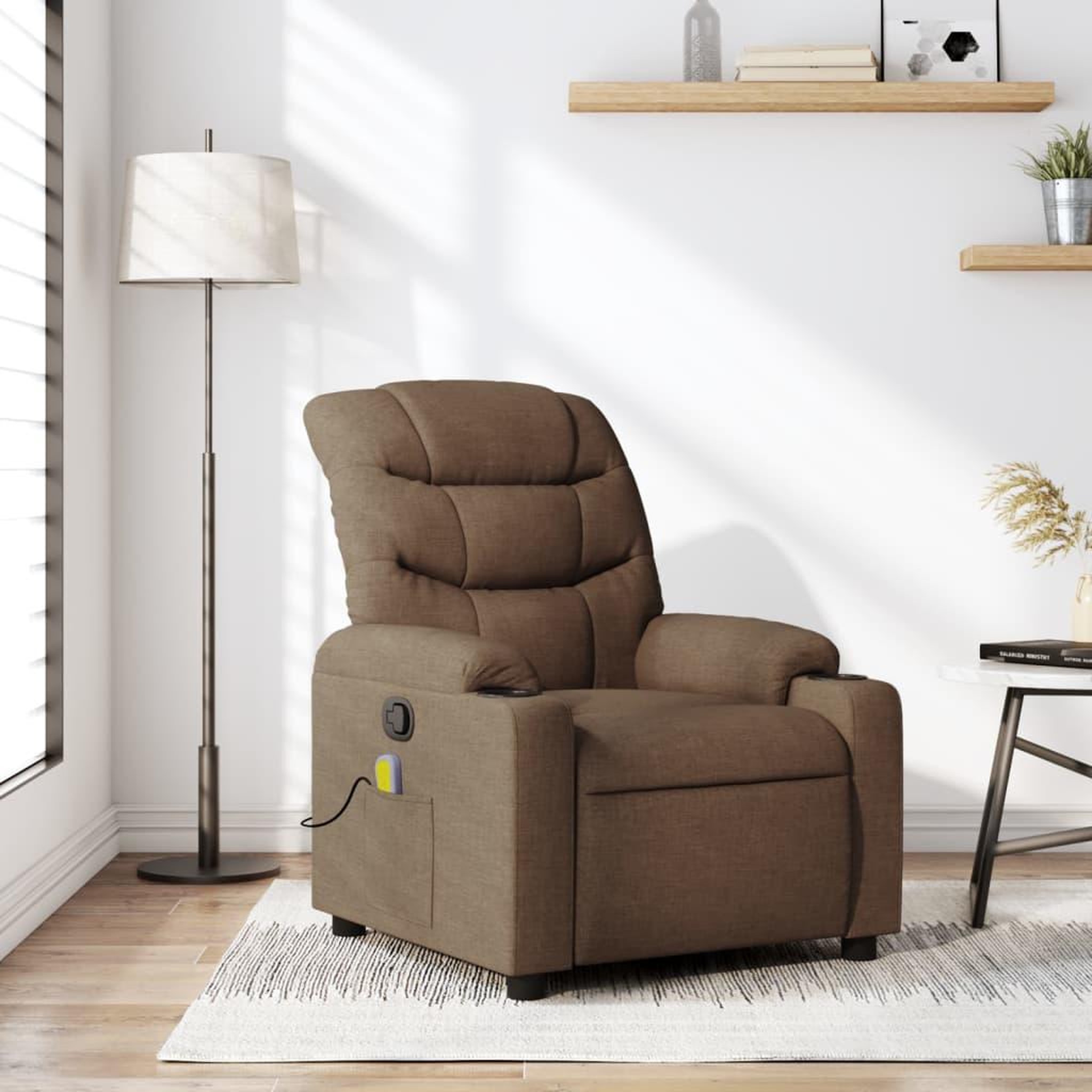 VIDAXL Fauteuil de massage inclinable Marron Tissu