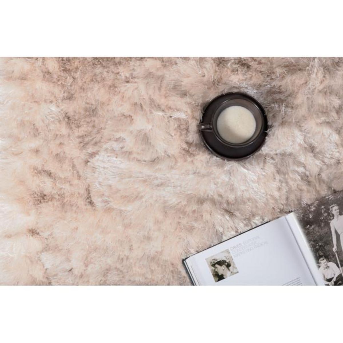 Paris Prix Tapis Déco Shaggy  Shiva  171x242cm Champagne