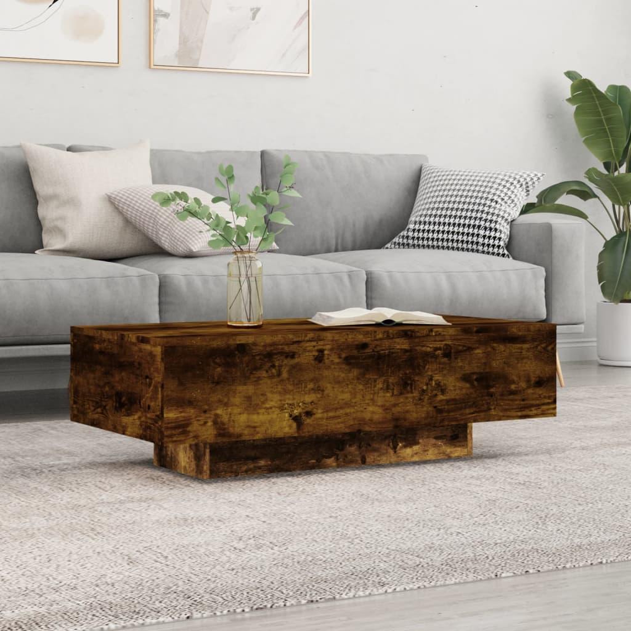 VIDAXL Table basse chene fume 100x49,5x31 cm bois d'ingenierie