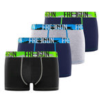 FREEGUN Lot de 4 boxers homme en coton. Coloris disponibles : Noir