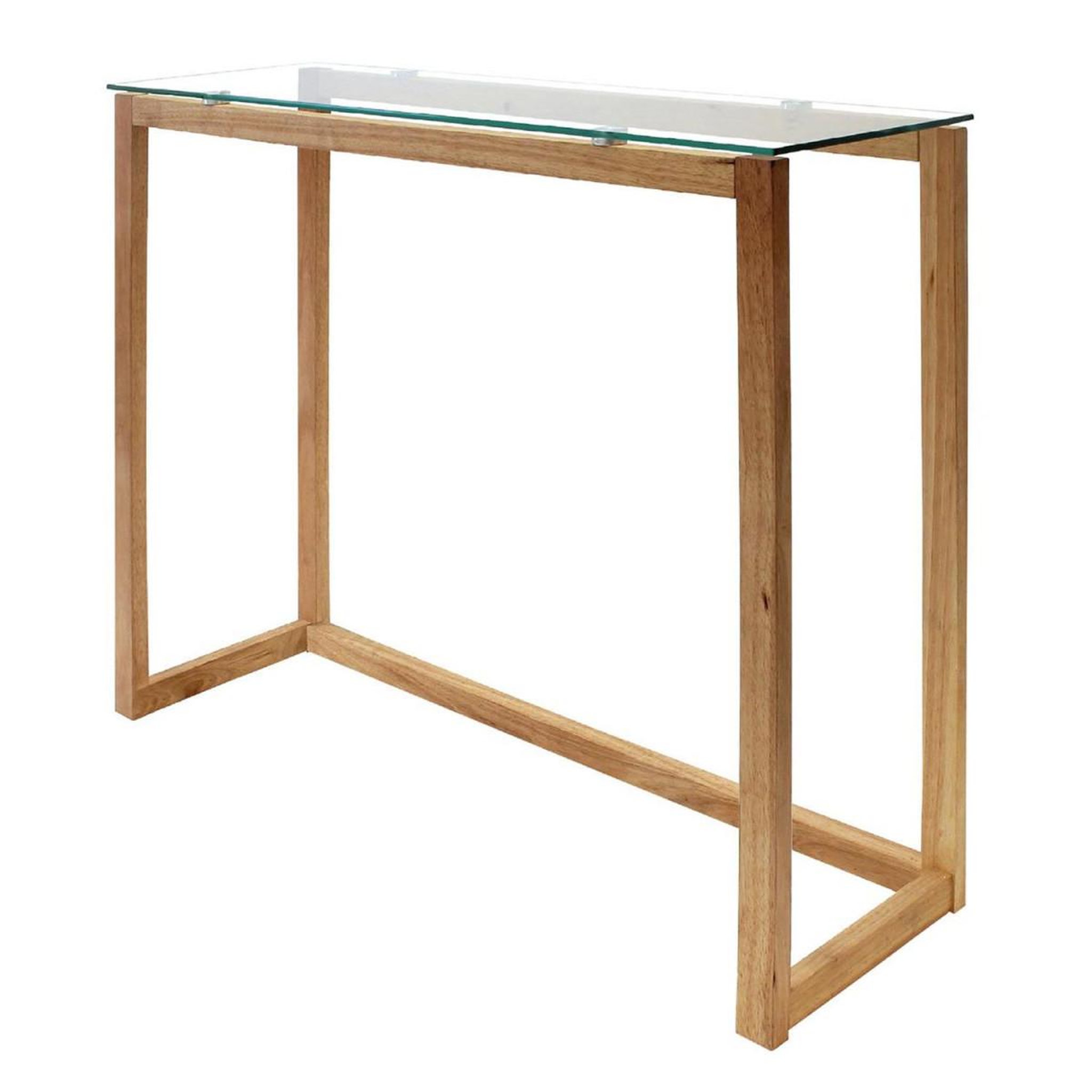 The Home Deco Factory Console design bois & verre  quality  100cm naturel
