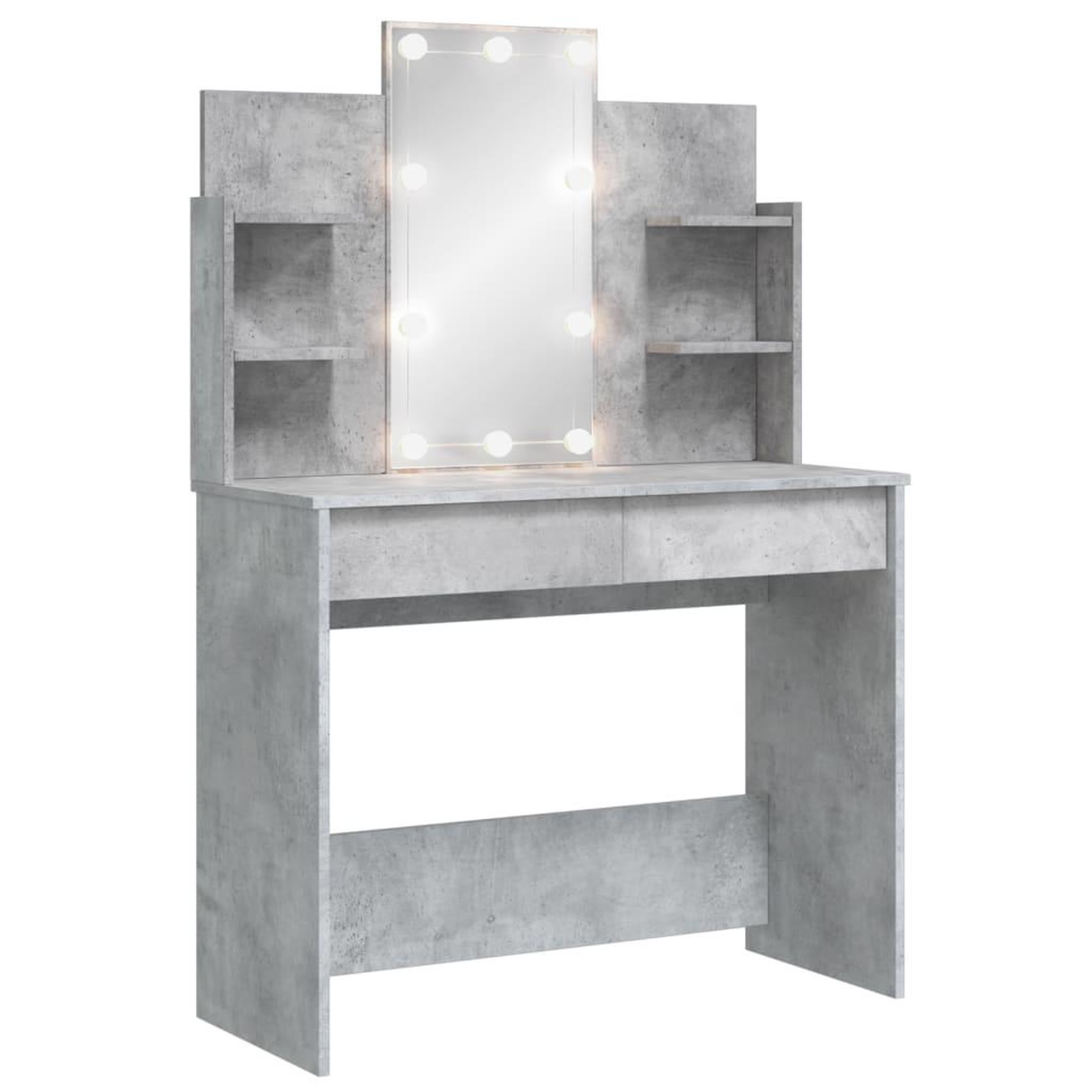 Voir la diapositive 2 : VIDAXL Coiffeuse avec lumieres LED gris beton 96x40x142 cm
