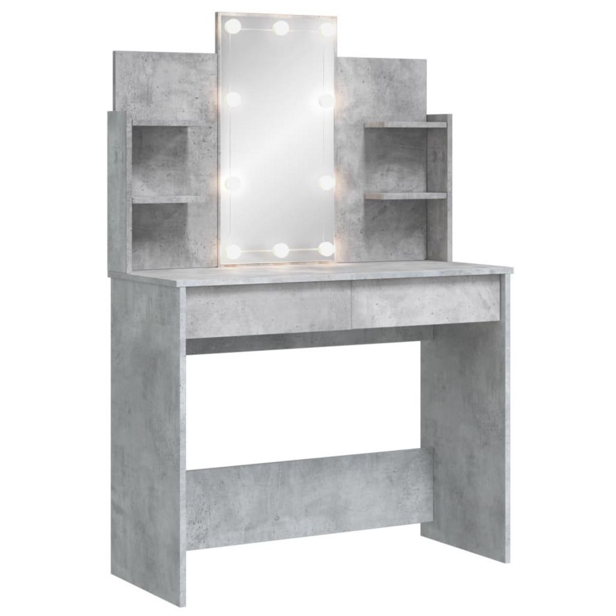 VIDAXL Coiffeuse avec lumieres LED gris beton 96x40x142 cm