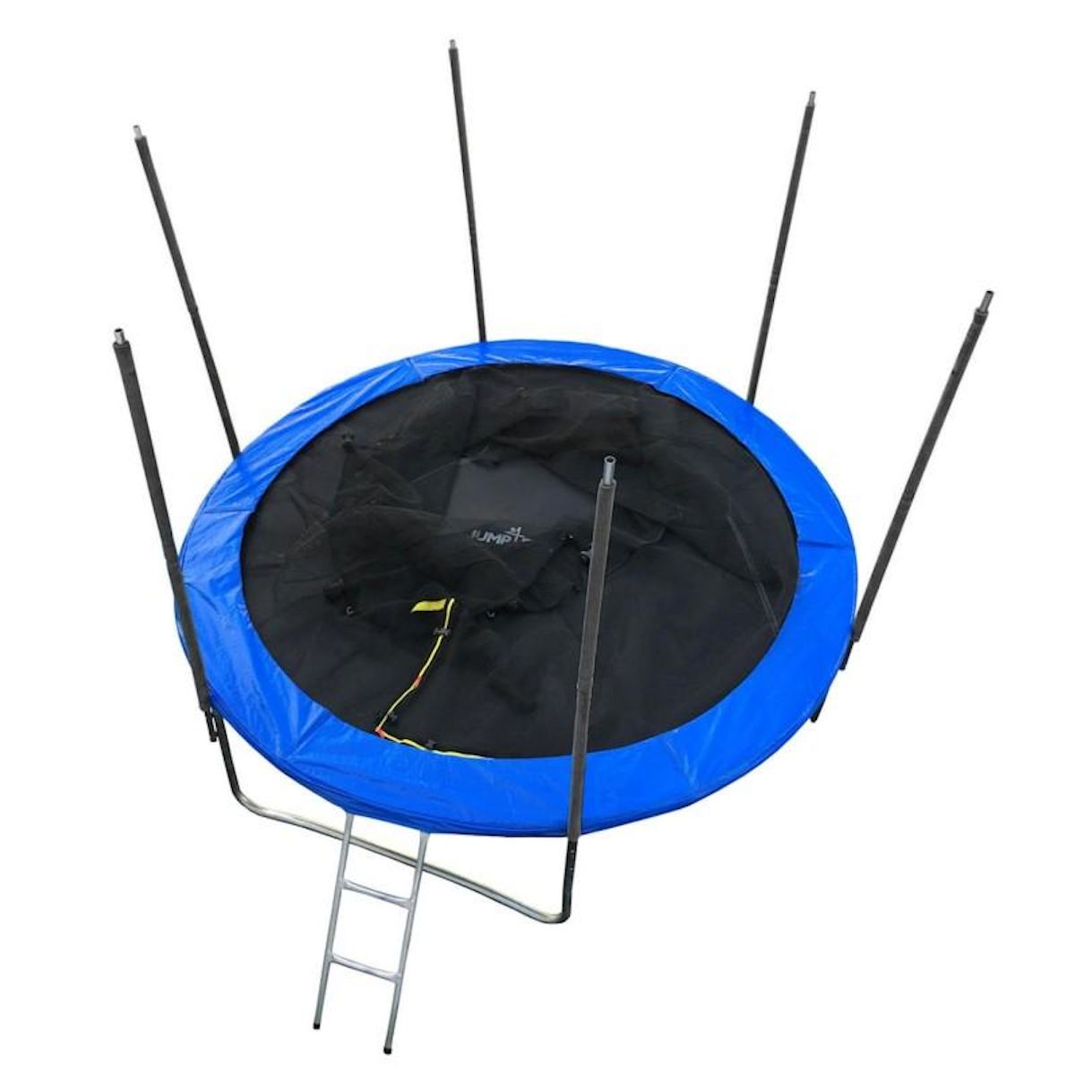 JUMP4FUN Trampoline pour enfant 8Ft ø244cm avec coussin de protection Bleu, Echelle et Filet de sécurité