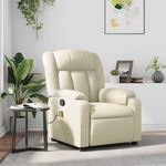VIDAXL Fauteuil inclinable de massage Creme Similicuir