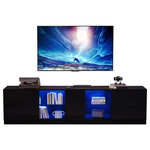 MERAX Meuble tv. Coloris disponibles : Noir