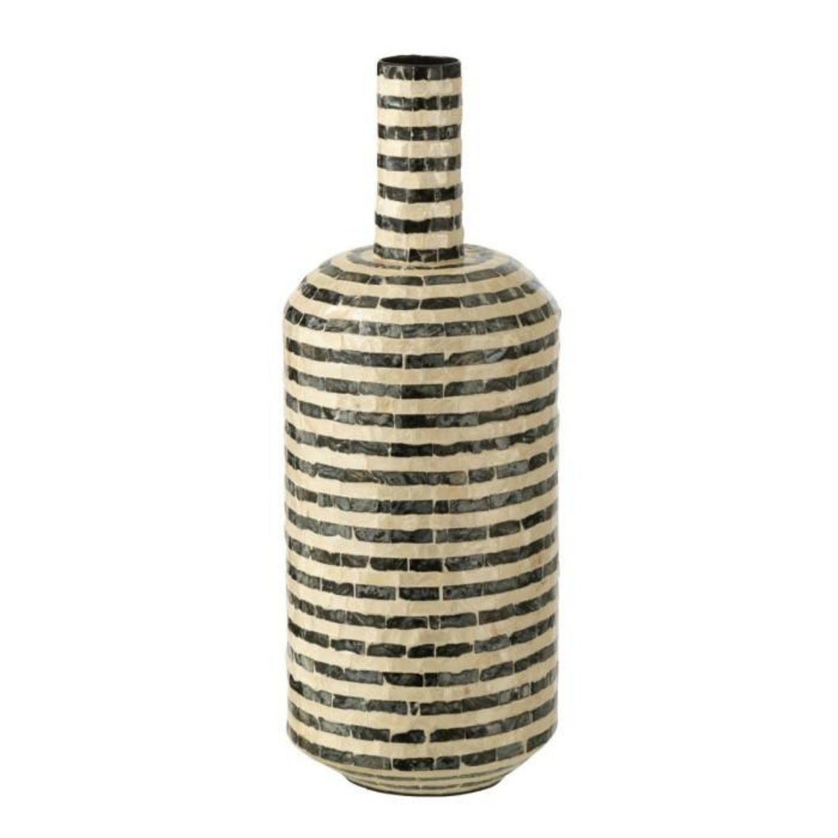 Paris Prix Vase Bouteille Déco  Coquillage  52cm Noir & Blanc