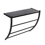 Wenko Étagère porte-serviettes avec tablette en verre - Noir