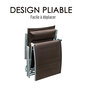 Voir la diapositive 4 : OUTSUNNY Outsunny transat chaise longue bain de soleil pliable dossier inclinable multi-positions têtière fournie 137L x 64l x 101H cm métal époxy textilène marron