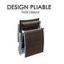 Voir la diapositive 4 : OUTSUNNY Outsunny transat chaise longue bain de soleil pliable dossier inclinable multi-positions têtière fournie 137L x 64l x 101H cm métal époxy textilène marron