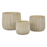 Paris Prix Lot de 3 Cache-Pots  Flake  30cm Crème