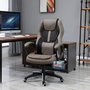 Voir la diapositive 2 : HOMCOM HOMCOM Fauteuil de bureau manager massant hauteur réglable pivotant 360° polyester PU gris brun surpiqûre orange