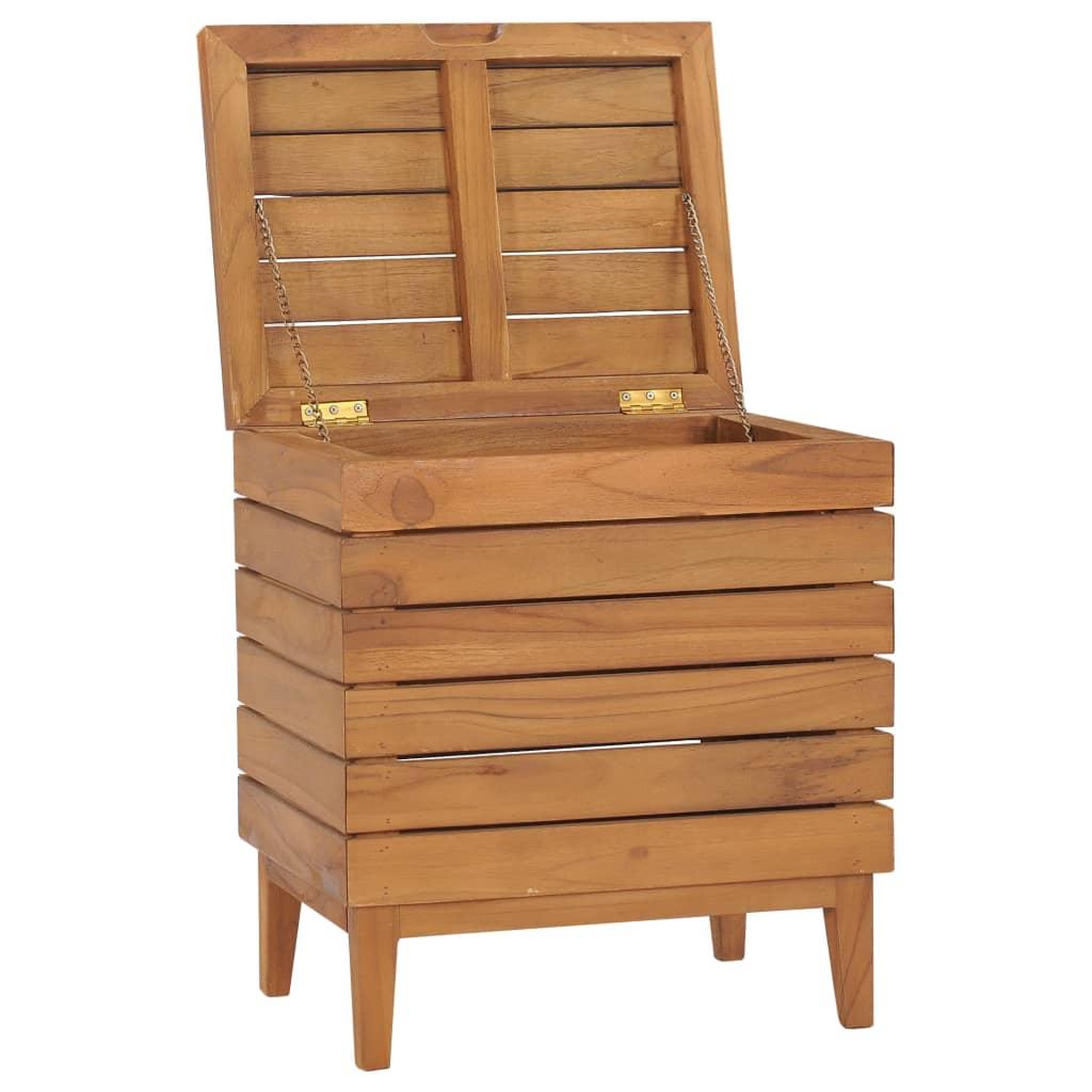Voir la diapositive 3 : VIDAXL Panier a linge 40x30x45 cm bois de teck massif