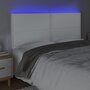 Voir la diapositive 3 : VIDAXL Tete de lit a LED Blanc 200x5x118/128 cm Similicuir