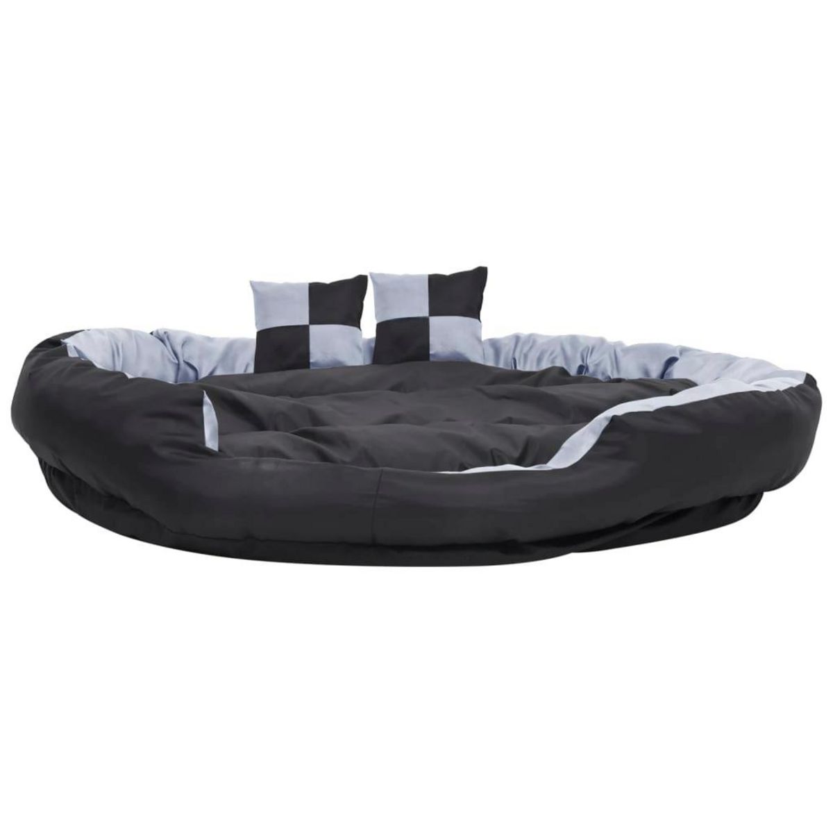 VIDAXL Coussin reversible lavable pour chien Gris et noir 150x120x25cm