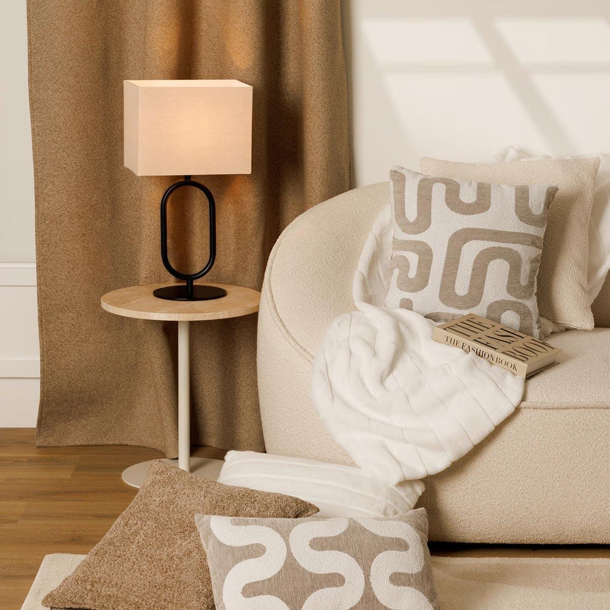 Voir la diapositive 5 : ATMOSPHERA Coussin déco chenille  safina  40x40cm beige lin