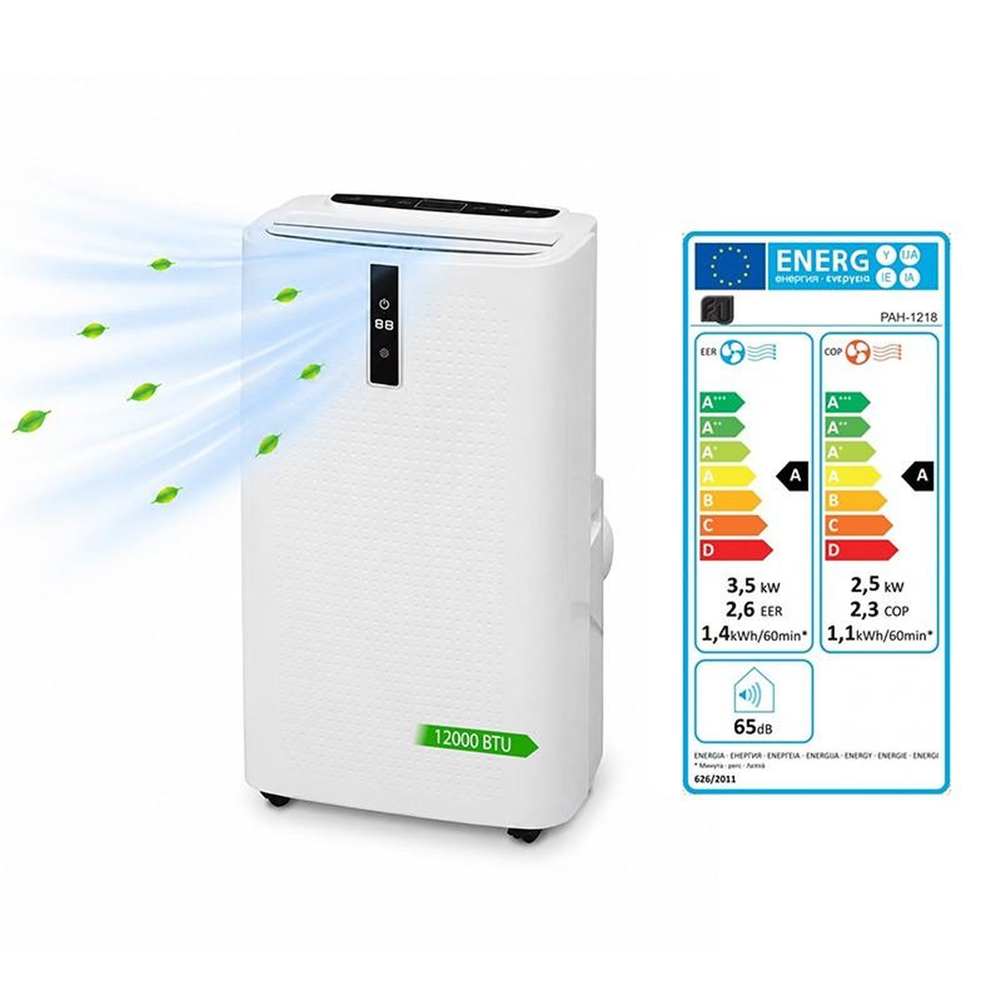 Climatiseur mobile réversible F&F 4 En 1 - 12 - Chauffage 12000 BTU