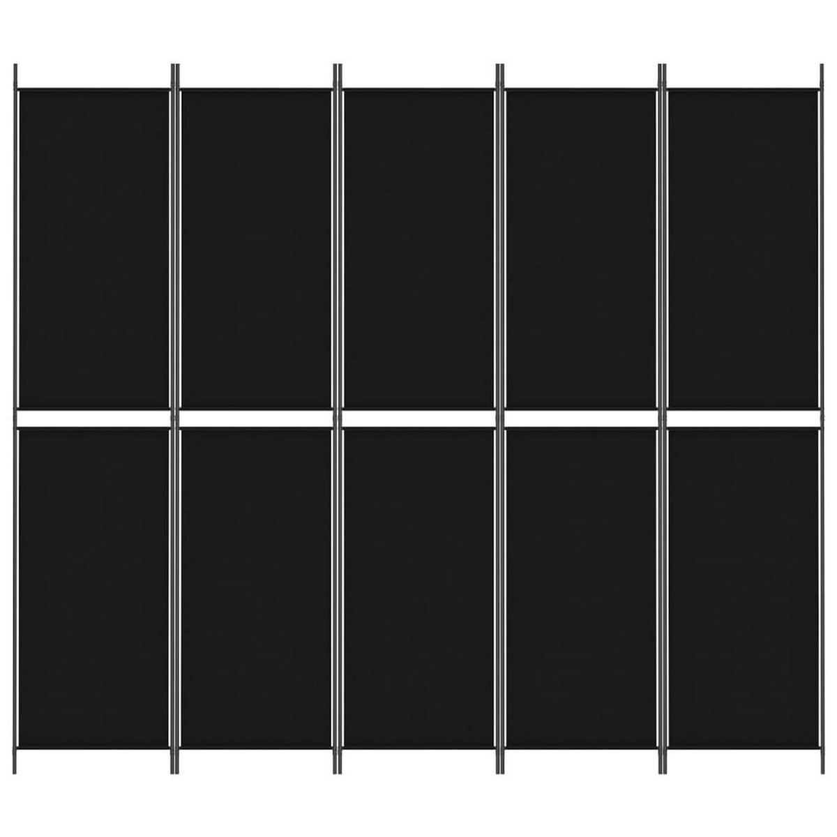 VIDAXL Cloison de separation 5 panneaux Noir 250x220 cm Tissu
