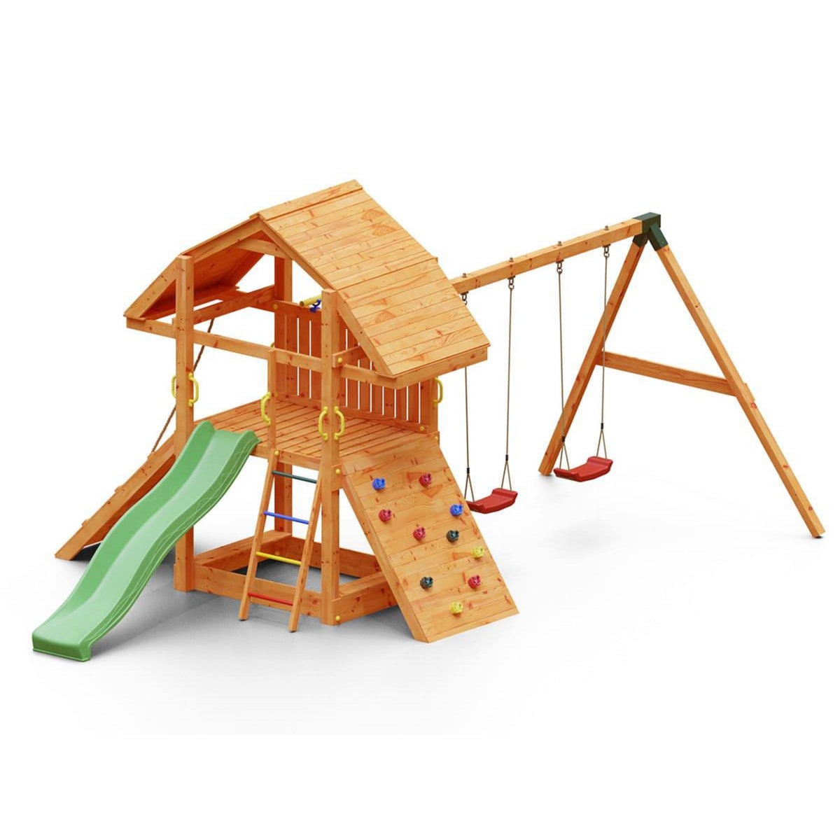 Fungoo Aire de jeux Buffalo avec balançoire double - Fungoo