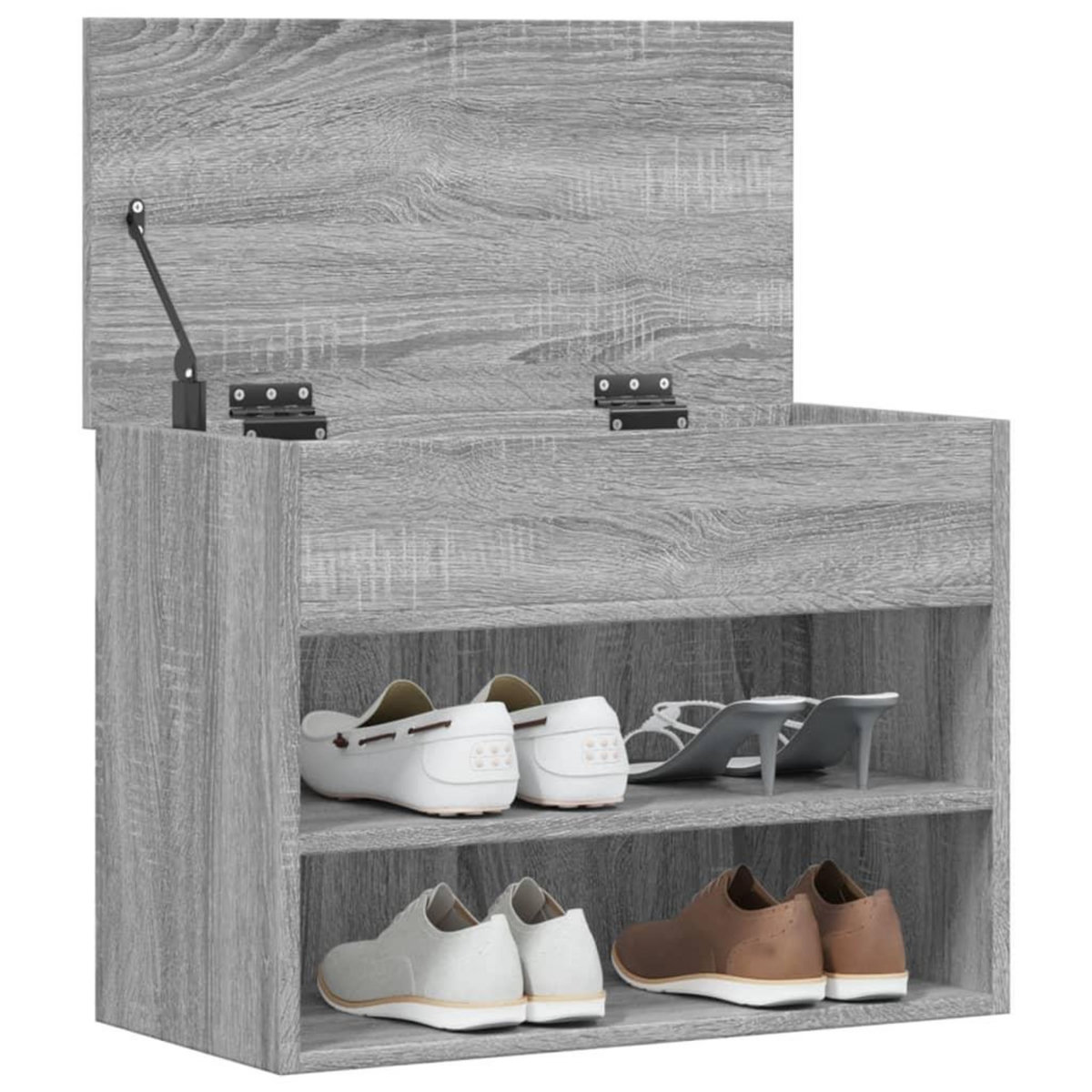 VIDAXL Banc a chaussures Sonoma gris 60x30x45 cm Bois d'ingenierie